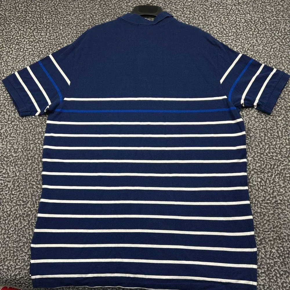 Polo Ralph Lauren Polo Shirt Men XXL Navy Blue White Striped Short Sleeve 2XL